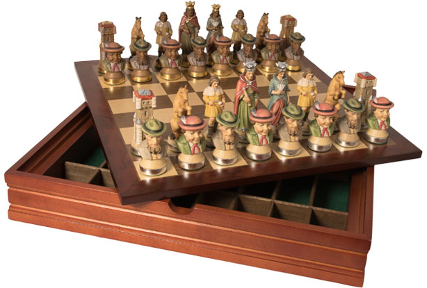 Schachspiel mit Holzschachkassette
