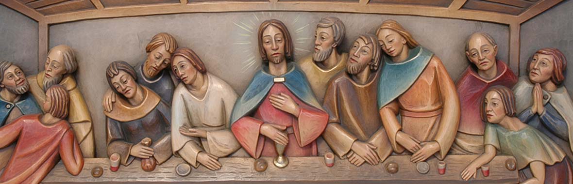 Jésus et les 12 apôtres – La cène d’après Léonard de Vinci.