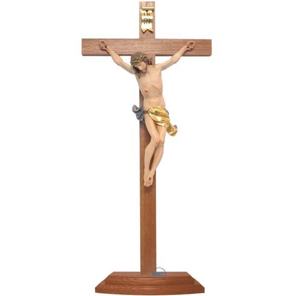Standing crucifix-Christ’s body with straight cross and base - COLOR